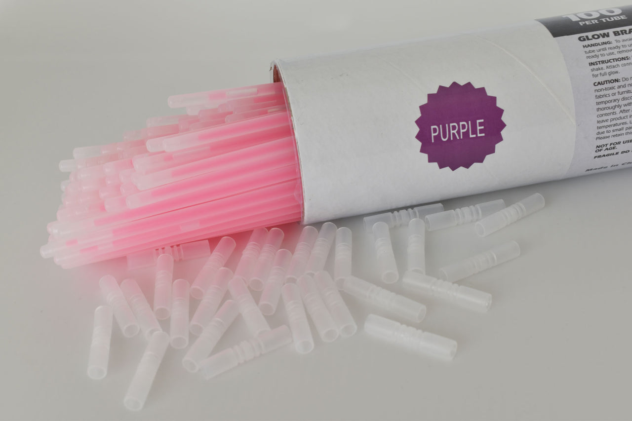 8 inch Premium Purple Glow Stick Bracelets- 100 per package
