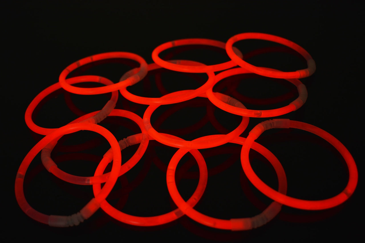 8 inch Premium Red Glow Stick Bracelets- 100 per package