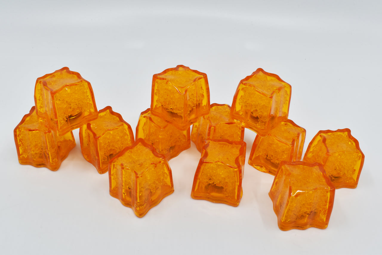 LiteCubes Amber Orange 3 Mode Jewel Color Tinted Light up LED Ice Cubes