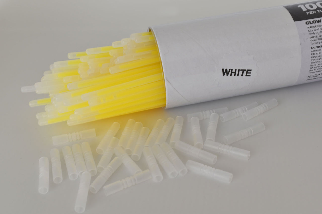 8 inch Premium White Glow Stick Bracelets- 100 per package