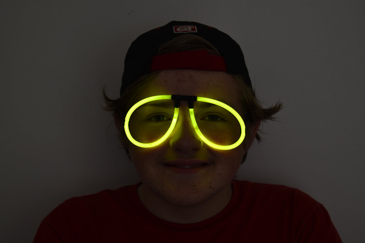 Yellow Glow Stick Eye Glasses- Single Packs