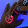 Thumbnail for Opticz Jumbo UV Blacklight Reactive Invisible Ink Chisel Tip Marker Pen With Rechargeable UV Keychain Light