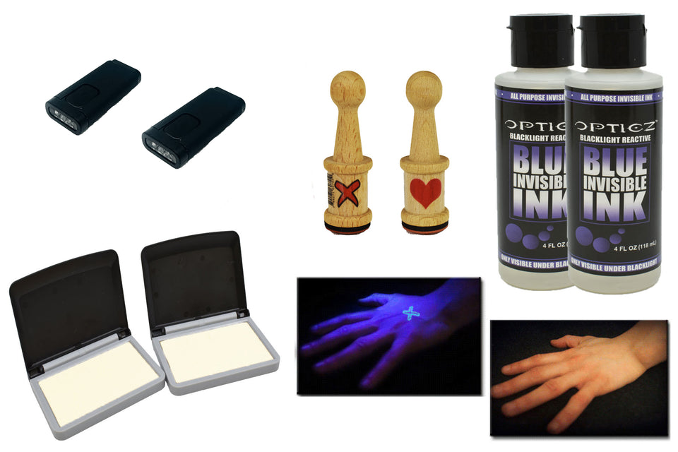 Opticz Blacklight Reactive Invisible UV Ink Hand Stamping Document