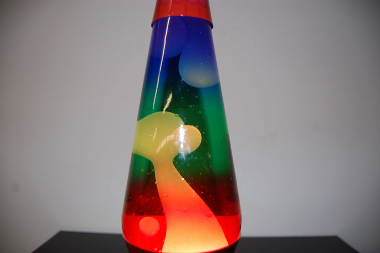 14.5 inch 20oz Color Max Rainbow Lava Brand Motion Lamp Clear Liquid White Lava