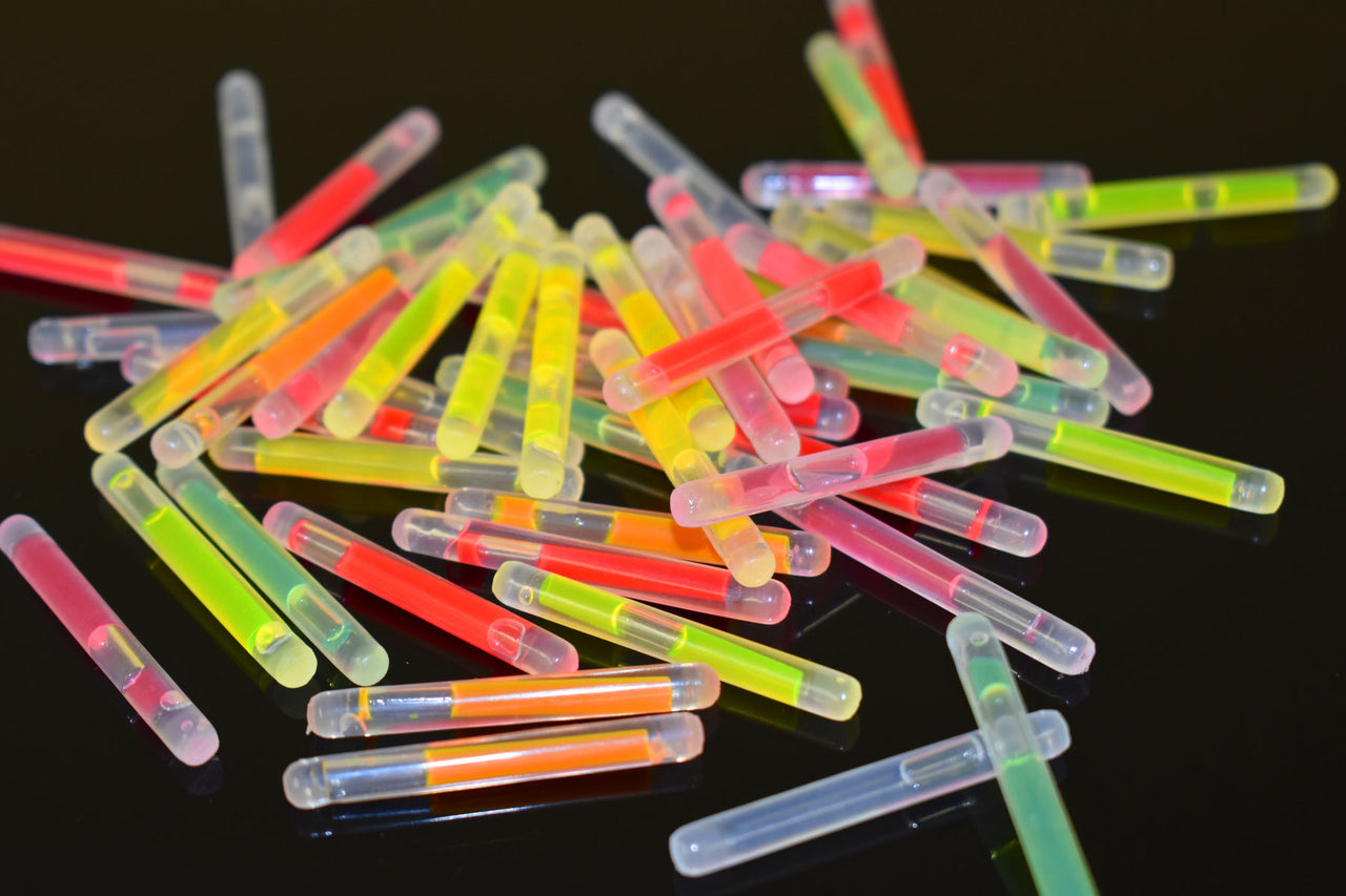 1.5 inch Assorted Mini Glow Sticks- 50 Per Package