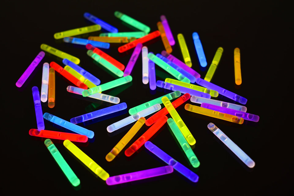 4 inch 10mm Assorted Glow Sticks- 25 Per Package