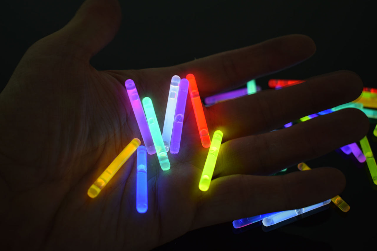 1.5 inch Assorted Mini Glow Sticks- 50 Per Package