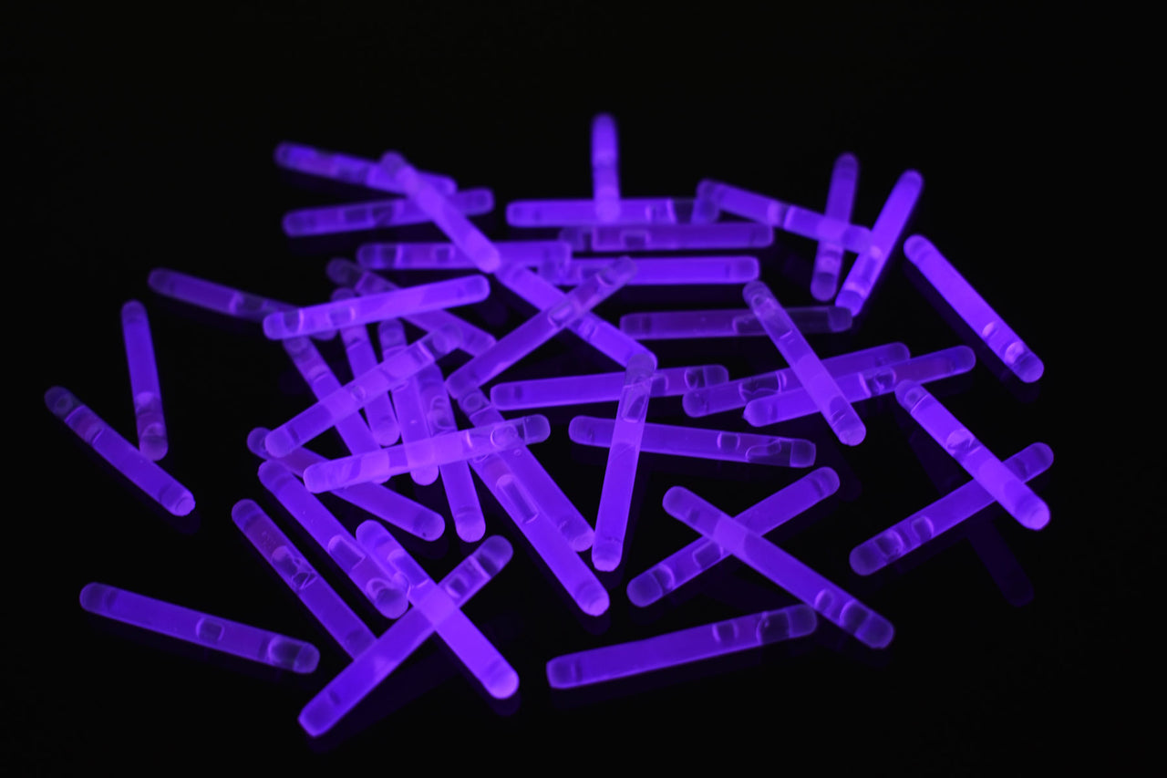 1.5 inch Purple Mini Glow Sticks- 50 Per Package