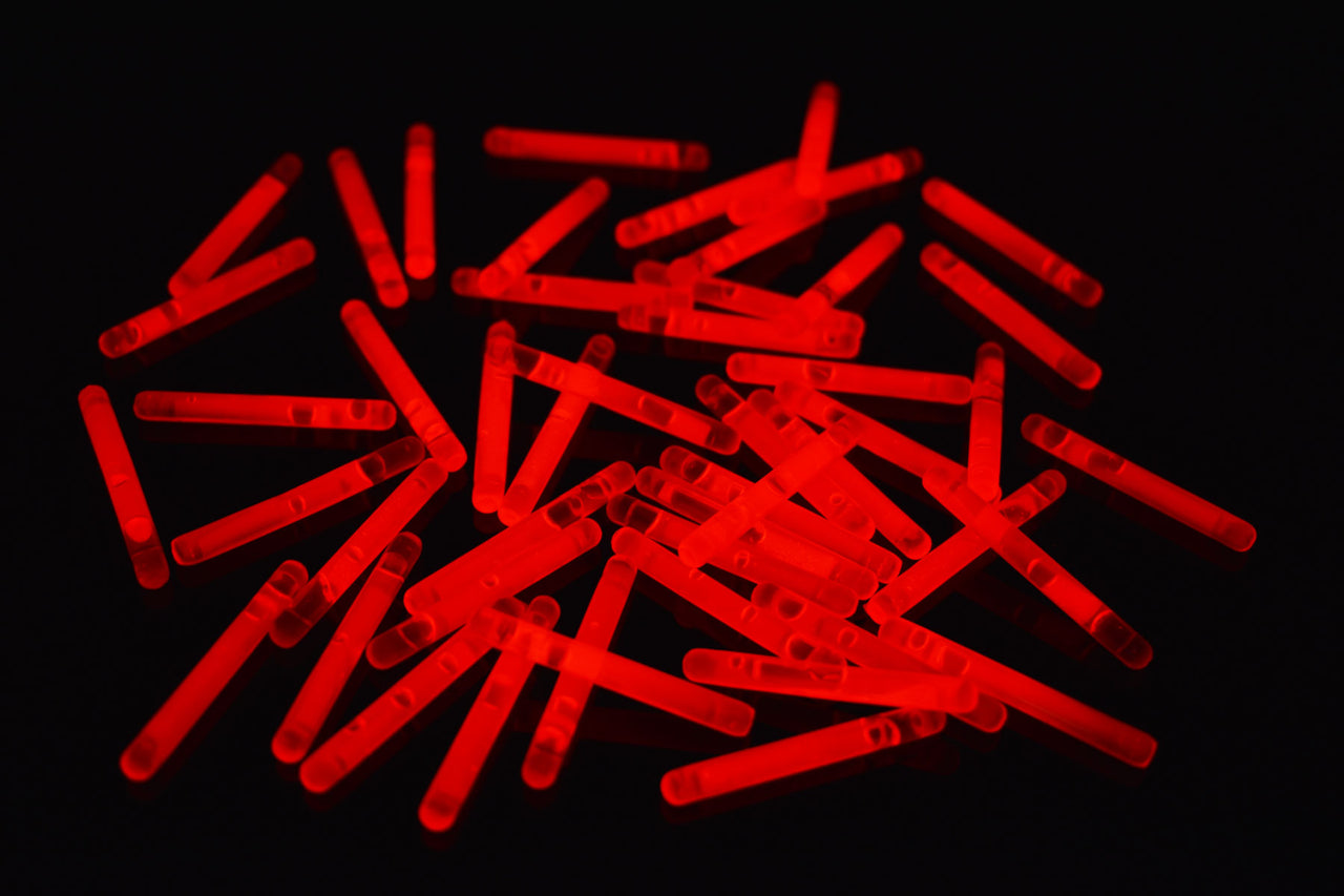 1.5 inch Red Mini Glow Sticks- 50 Per Package