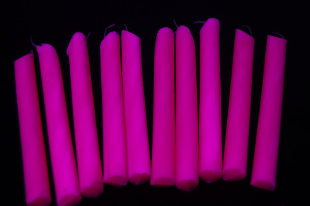 Pink UV Blacklight Reactive Drip Candles