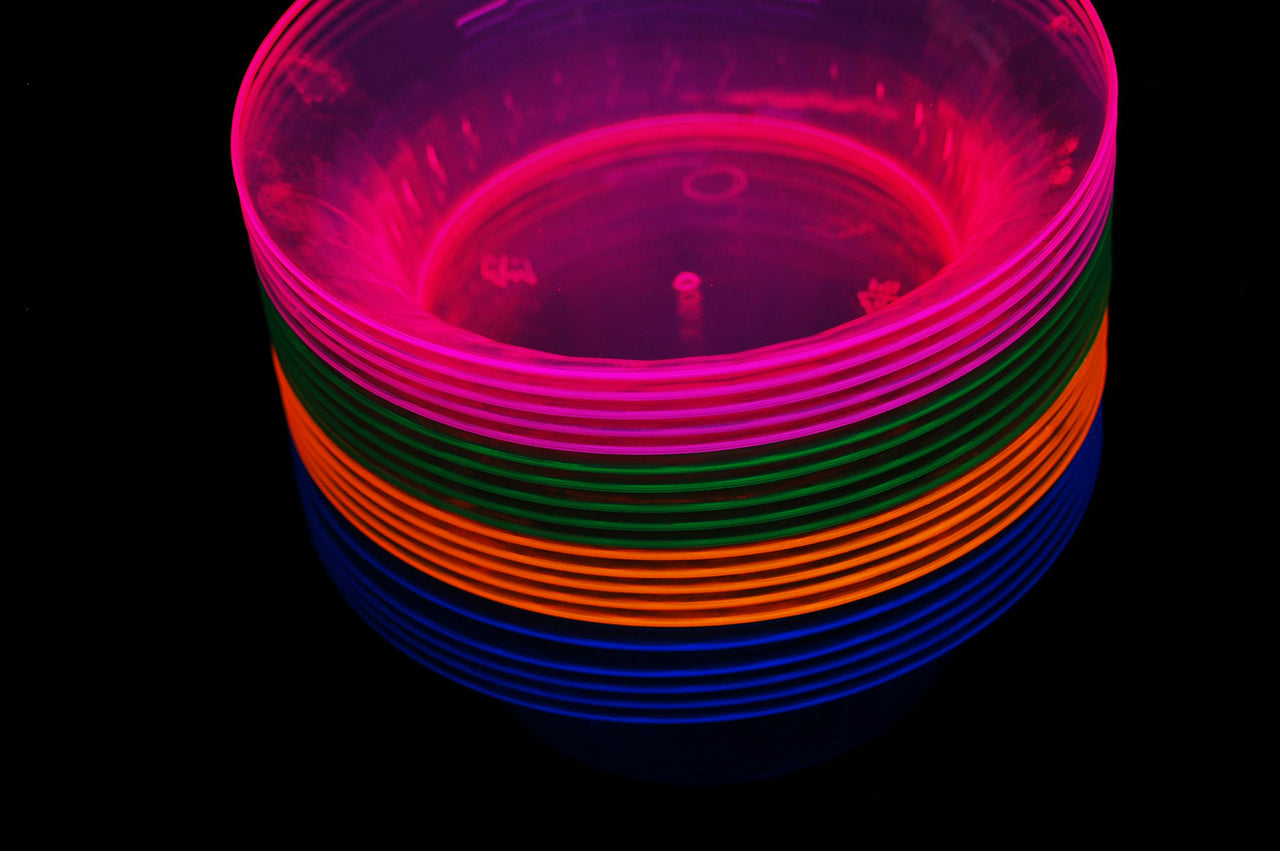 10 Ounce Neon UV Blacklight Reactive Glow Party Bowls- 20 Count