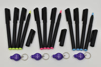 Thumbnail for DirectGlow 12 Invisible Ink Markers & 4 UV LED Lights UltraViolet Blacklight Pens Blue Red Yellow Assorted
