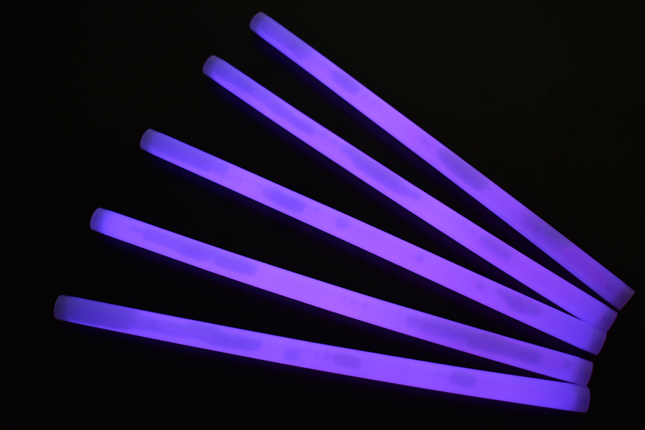 12 inch 15mm Purple Premium Glow Sticks- 10 Per Package