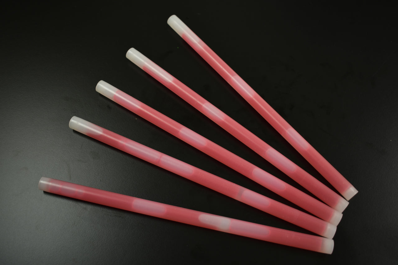 12 inch 15mm Red Premium Glow Sticks- 10 Per Package