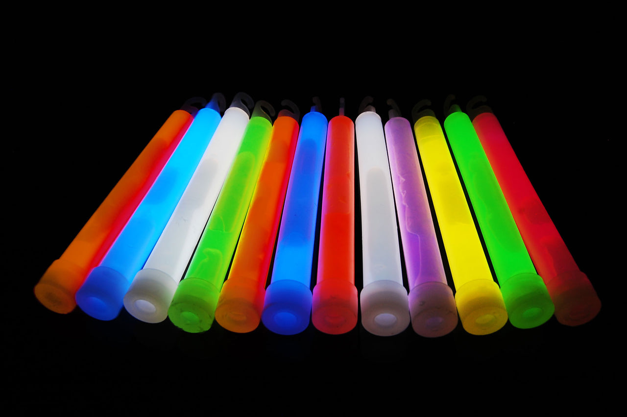 12 inch 15mm Assorted Premium Glow Sticks- 10 Per Package