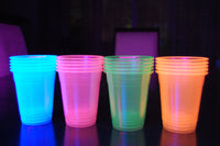 Thumbnail for 12oz Neon Assorted UV Blacklight Reactive Soft Plastic Glow Party Cups