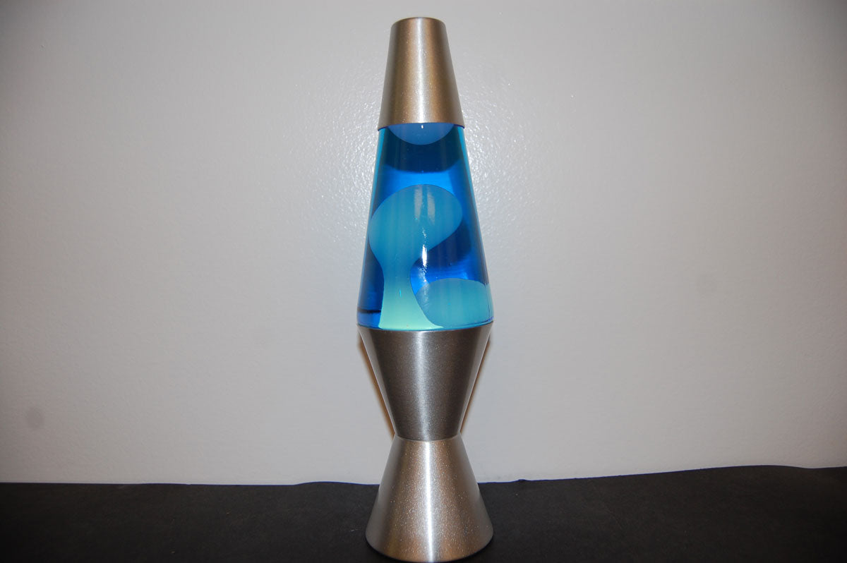 11.5 inch 12oz Lava Brand Motion Lamp Blue Liquid White Wax Fun Retro Home Decor