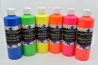 Thumbnail for Blacklight Reactive Fluorescent Tempera Glow Party Paint 6 Pack 16 Ounce Bottles