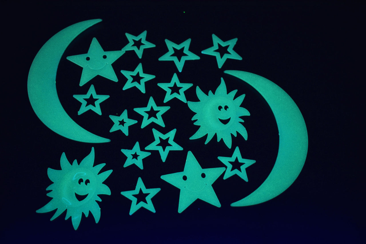 495 Pieces Glow in The Dark Moons and Stars Wall Cameroon