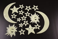 Thumbnail for 18 Piece Glow in the Dark Smile Stars Wall Ceiling Decor