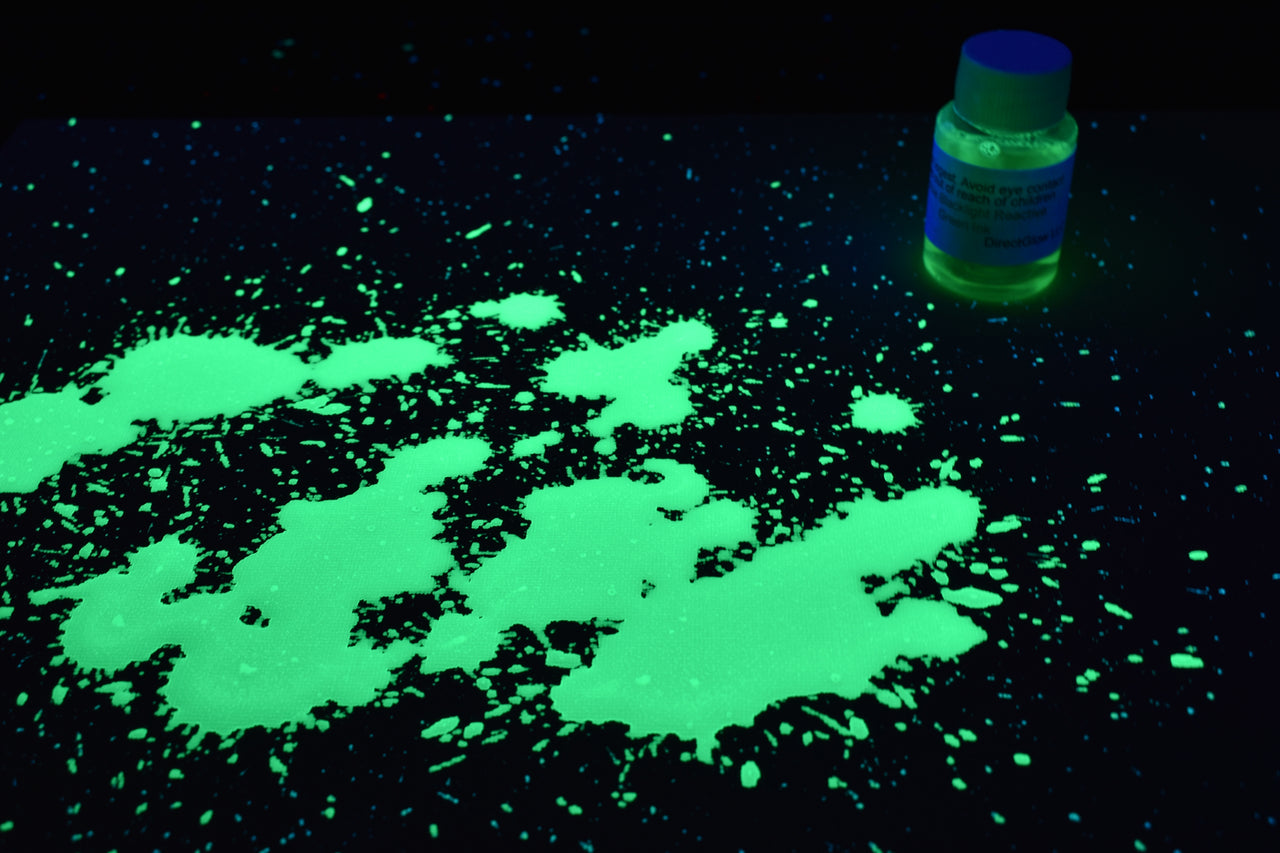 DirectGlow Premium Bright Green UV Blacklight Reactive Invisible Ink 1 Ounce Bottle