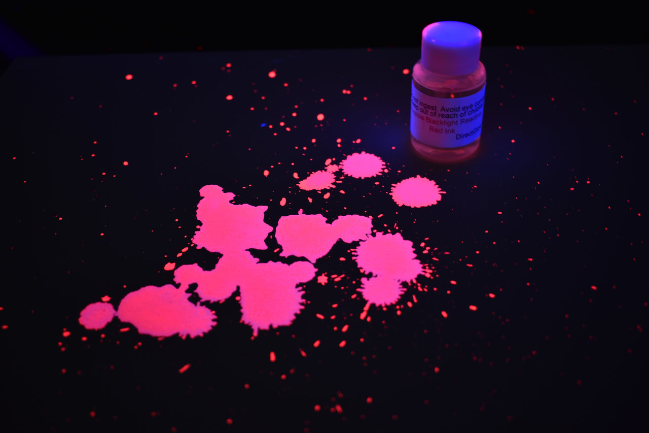 DirectGlow 1 Ounce Invisible Red UV Blacklight Hand Stamping Security Glow Party Ink