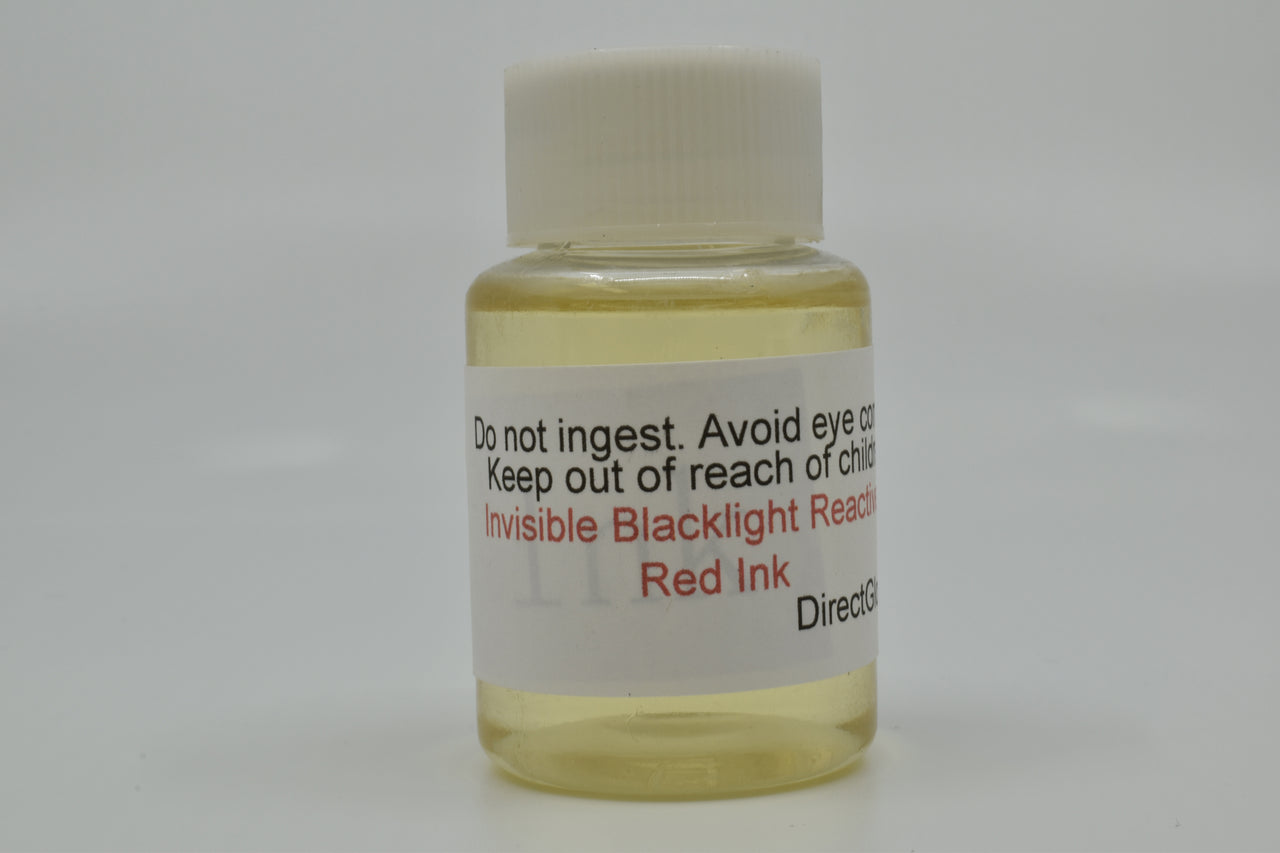 DirectGlow 1 Ounce Invisible Red UV Blacklight Hand Stamping Security Glow Party Ink