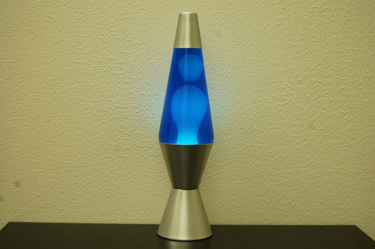 14.5 inch 20oz Lava Brand Motion Lamp Blue Liquid White Wax Retro Home Decor