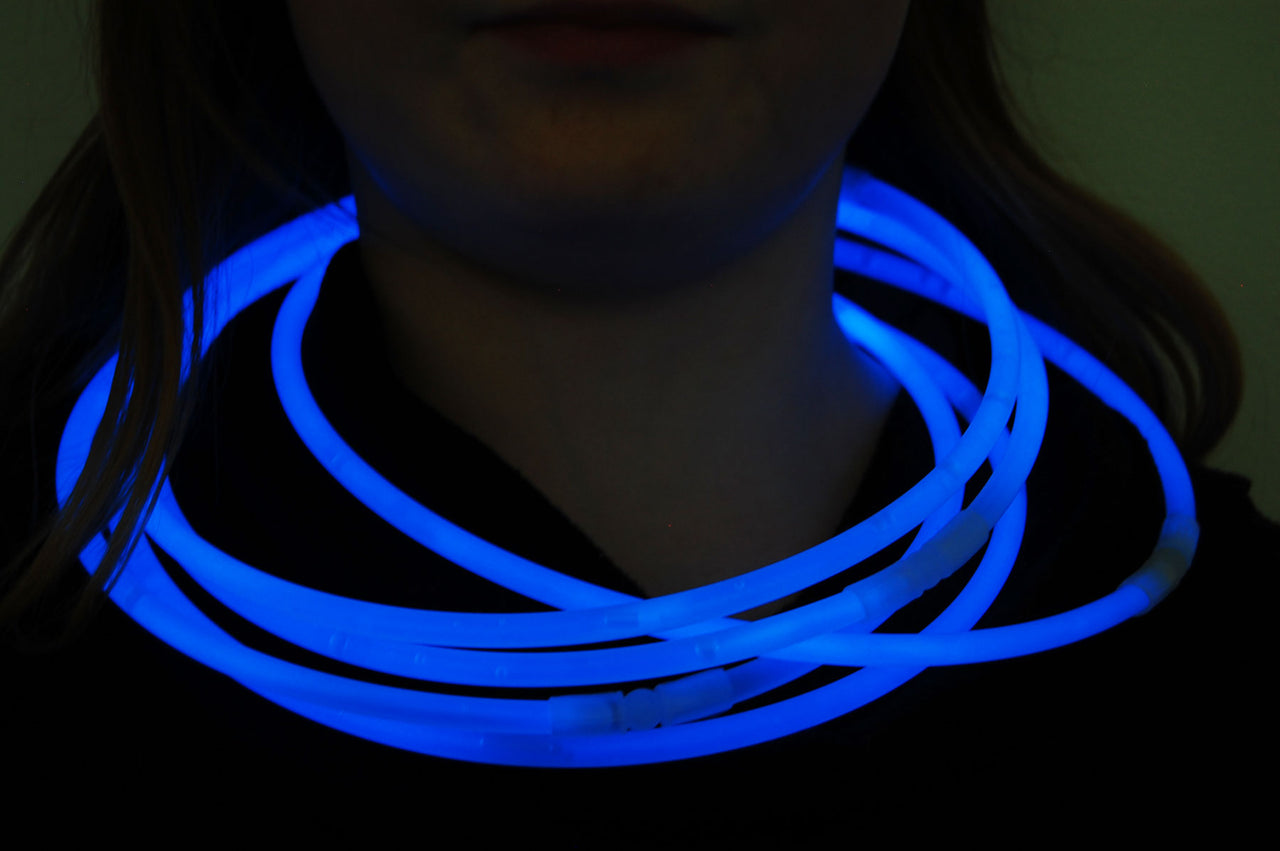 Premium Jumbo Blue Glow Necklaces- 50 per package