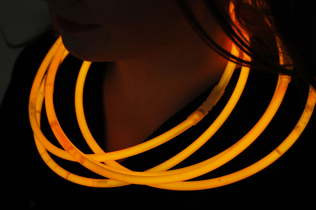 22 Orange Premium Glow Necklaces (50/tube or 600/case)