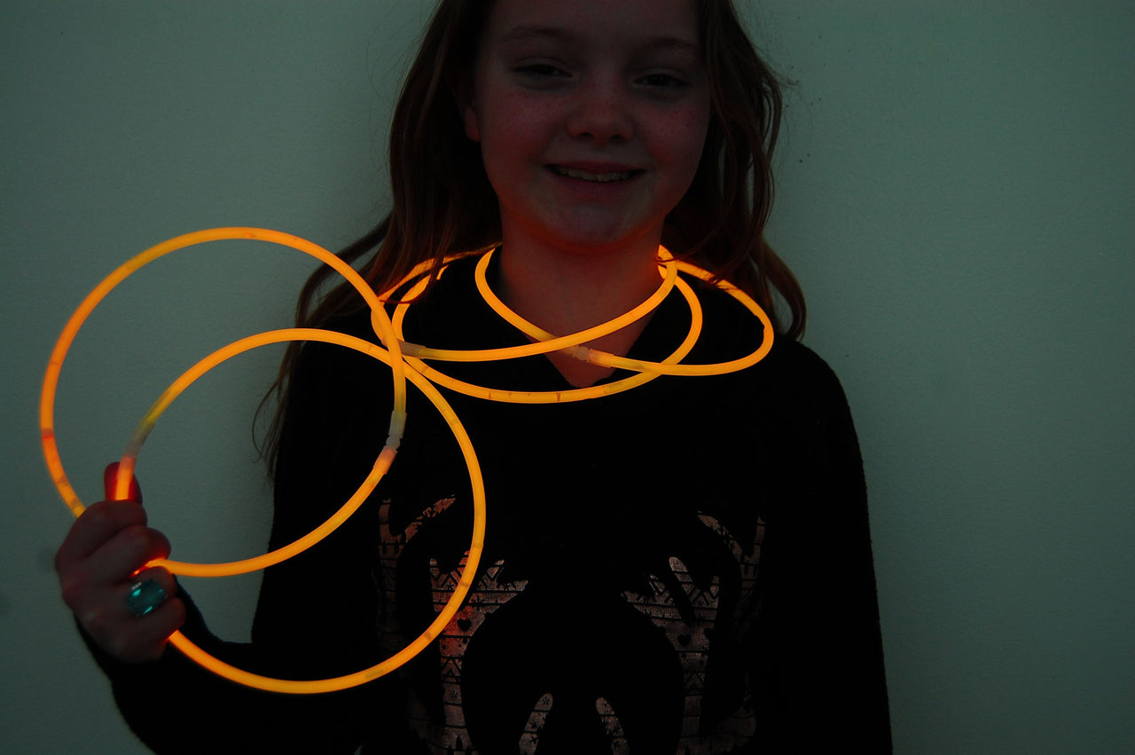 Premium Jumbo Orange Glow Necklaces- 50 per package