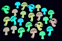 Thumbnail for 24 Piece Glow in the Dark Multicolor Groovy Mushrooms Wall Ceiling Decor