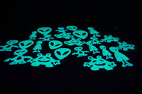 Thumbnail for 24 Piece Glow in the Dark Aliens Wall Ceiling Decor