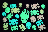 Thumbnail for 24 Piece Glow in the Dark Multicolor Skulls Wall Ceiling Decor