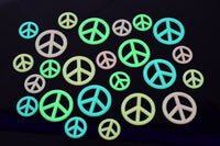 Thumbnail for 25 Piece Glow in the Dark Multicolor Peace Signs Wall Ceiling Decor