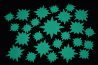 Thumbnail for 25 Piece Glow in The Dark Aqua Star Bursts Wall Ceiling Decor