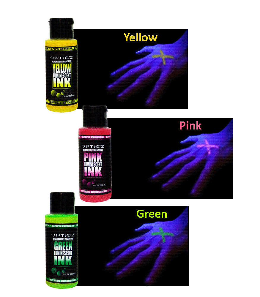 Opticz Daytime Visible UV Blacklight Reactive Luminescent Skin Safe Ink