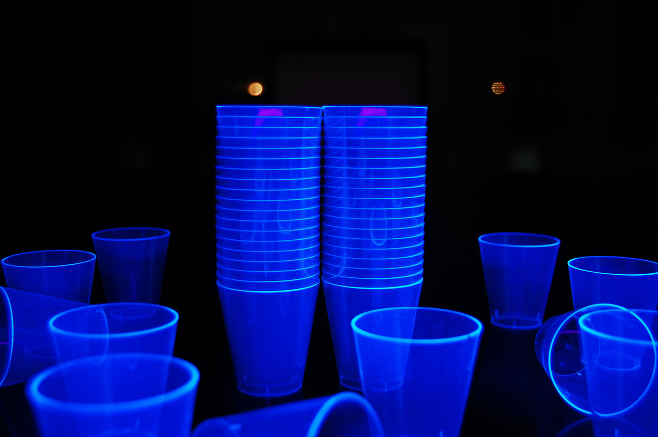 2 Ounce 50ct Neon UV Blacklight Reactive Glow Party Shot Glasses