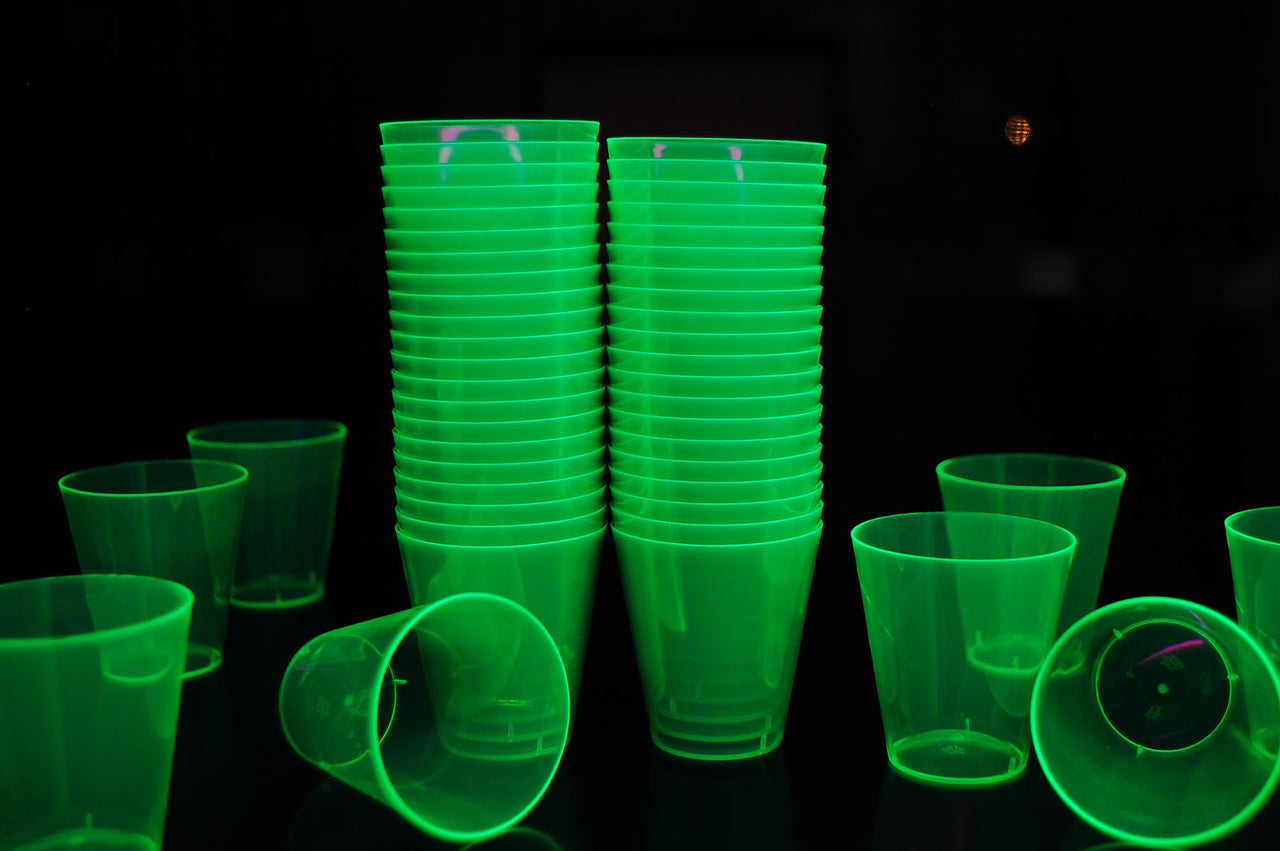 2 Ounce 50ct Neon UV Blacklight Reactive Glow Party Shot Glasses