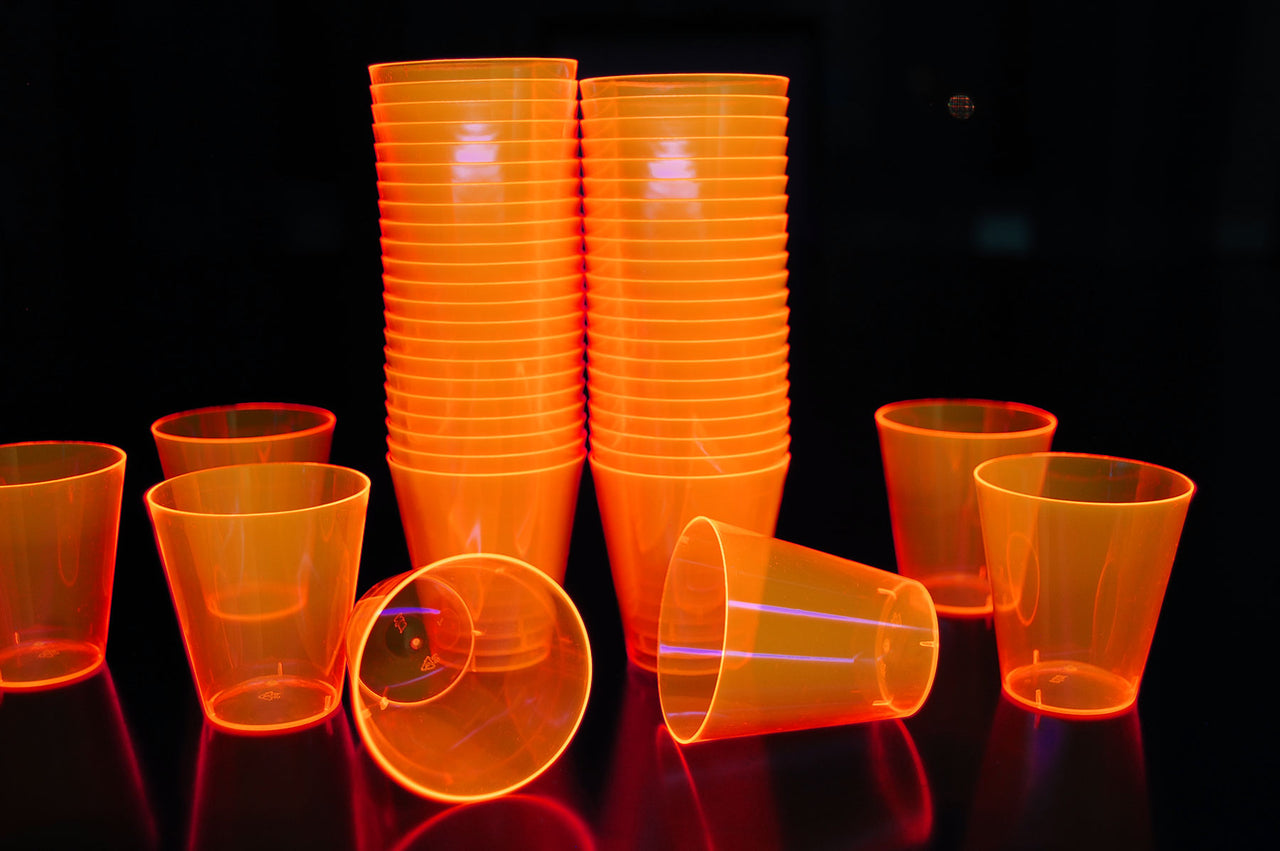 2 Ounce 50ct Neon UV Blacklight Reactive Glow Party Shot Glasses
