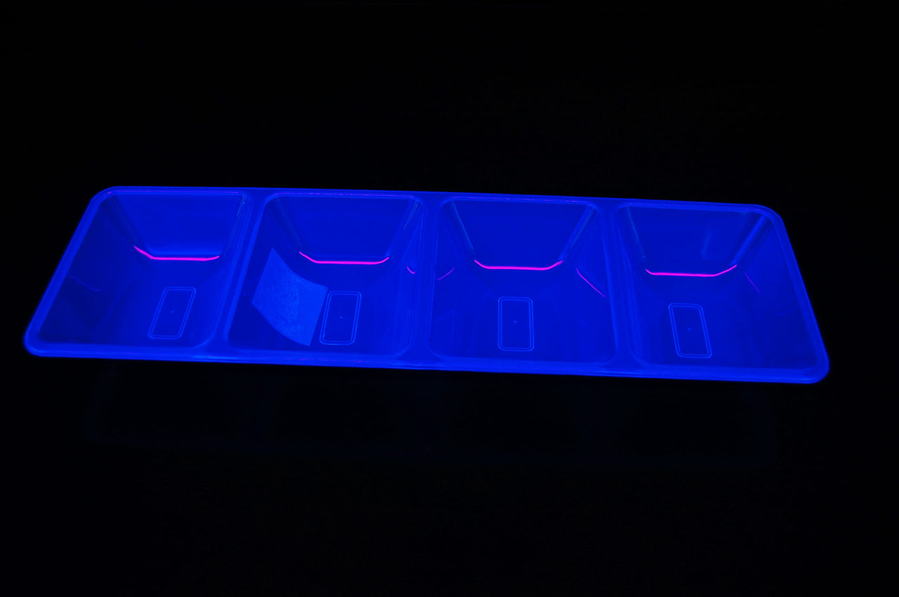 UV Blacklight Reactive 4 Compartment Serving Tray