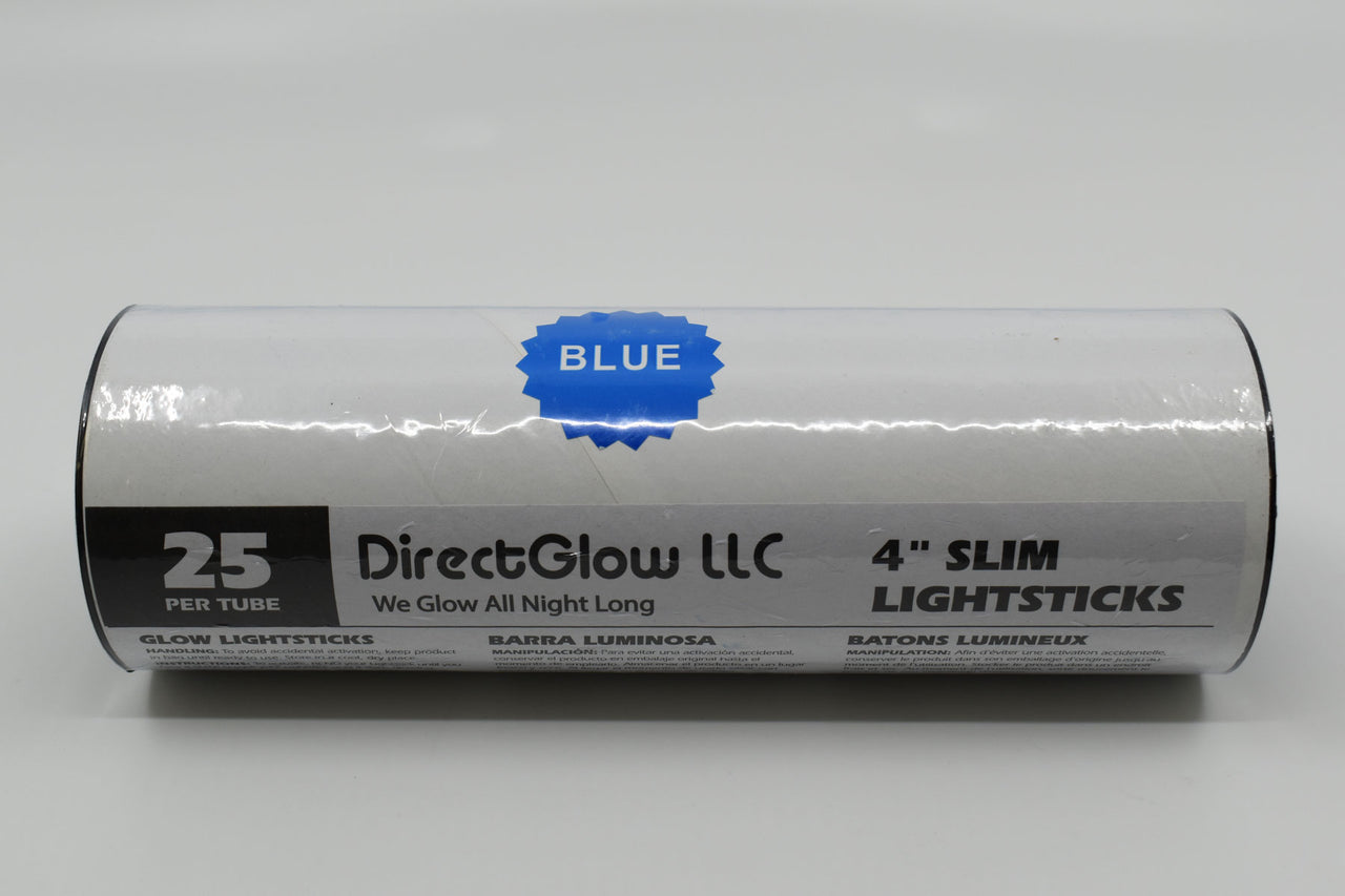 4 inch 10mm Blue Glow Sticks- 25 Per Package