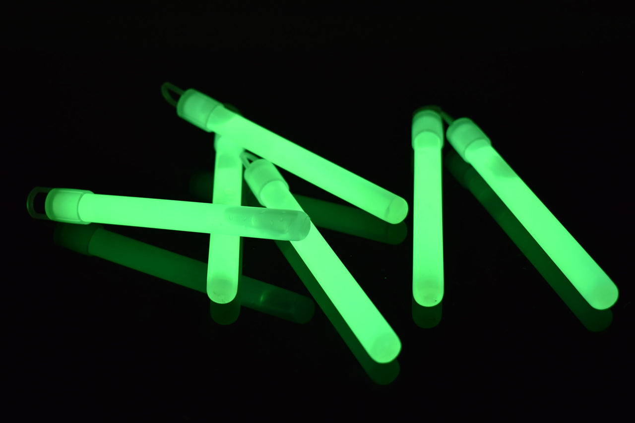 4 inch 10mm Green Glow Sticks- 50 Per Package