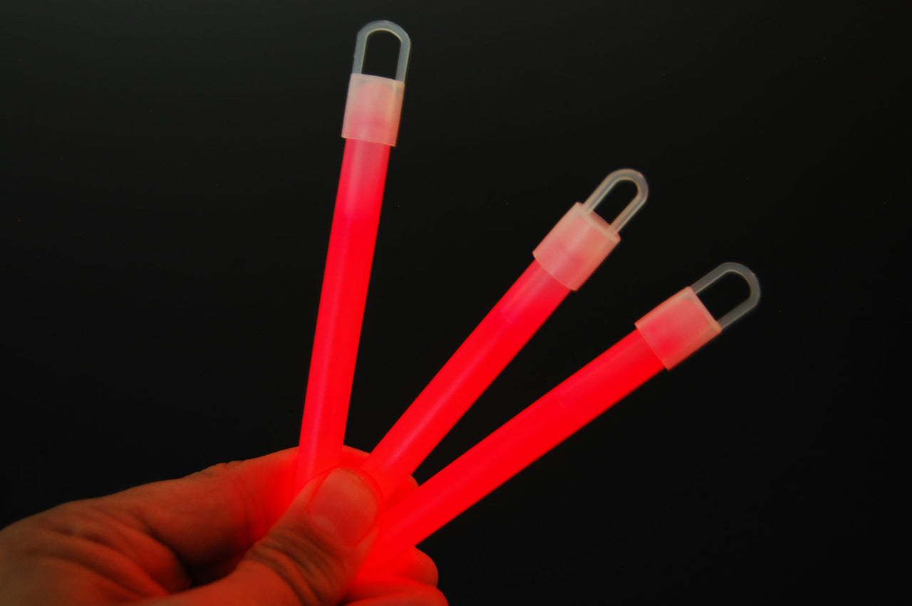 4 inch 10mm Red Glow Sticks- 50 Per Package
