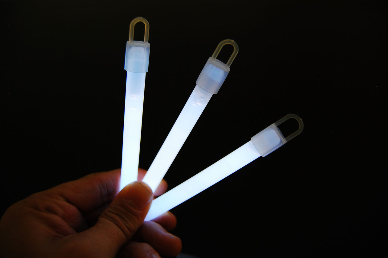 4 inch 10mm White Glow Sticks- 25 Per Package