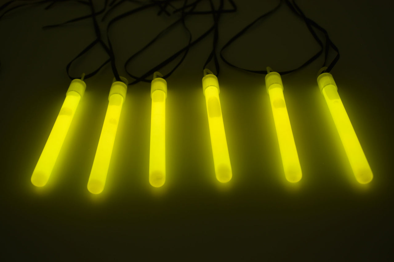4 inch 10mm Yellow Glow Sticks- 25 Per Package