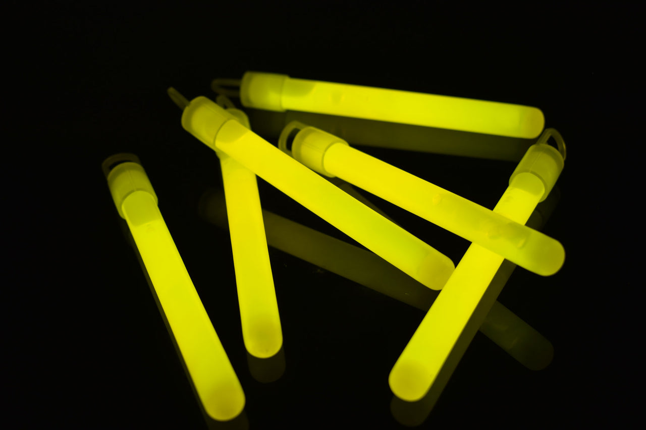 4 inch 10mm Yellow Glow Sticks- 50 Per Package