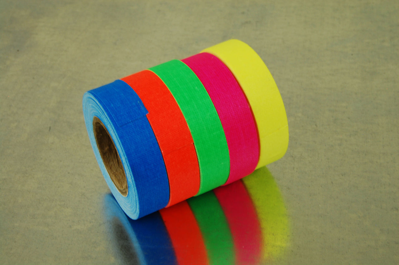 5 Pack Half Inch UV Blacklight Reactive Fluorescent Gaffer Tape 5 Rolls x 6 Yards