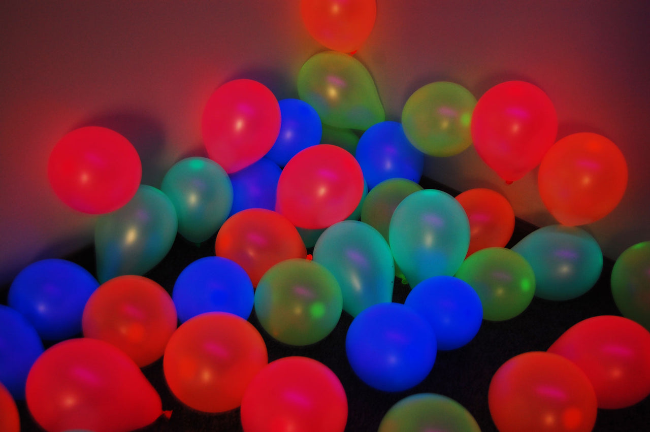 5 inch Blacklight Reactive Fluorescent UV Neon Glow Party Decorator Balloons