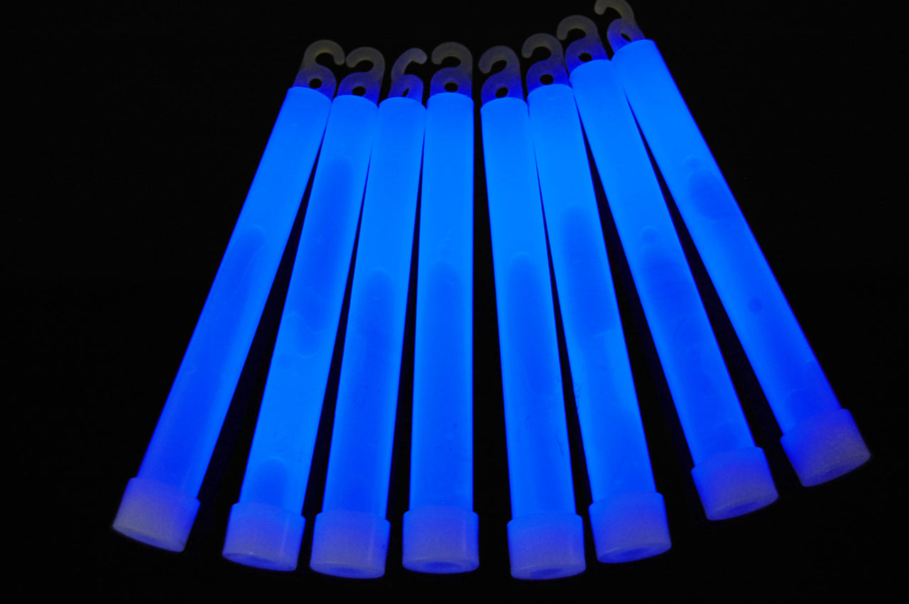 6 inch 15mm Blue Premium Safety Glow Sticks- 25 Per Package